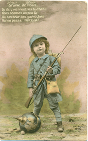 Postcard, Child Soldier, 1914-1918
