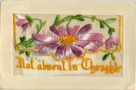 Vickers world war one embroidered postcard front