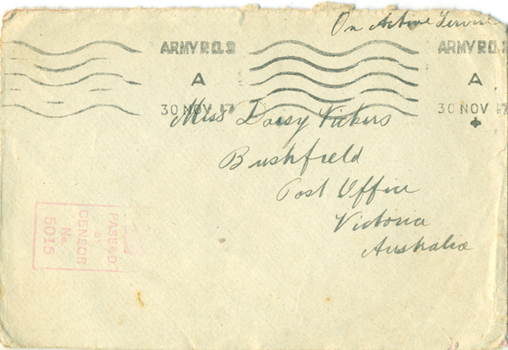 Vickers envelope 30 Nov 1917