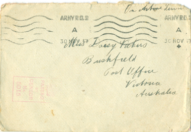 Vickers envelope 30 Nov 1917