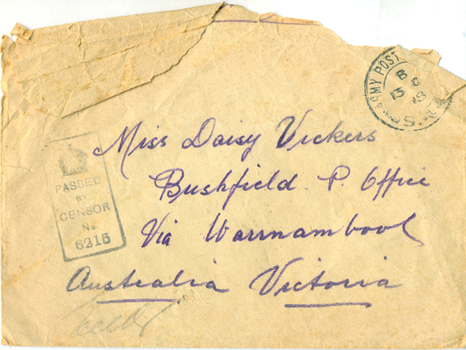 vickers world war one envelope 13 Oct 1918