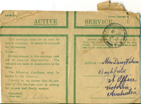 vickers envelope 14 Aug 1917