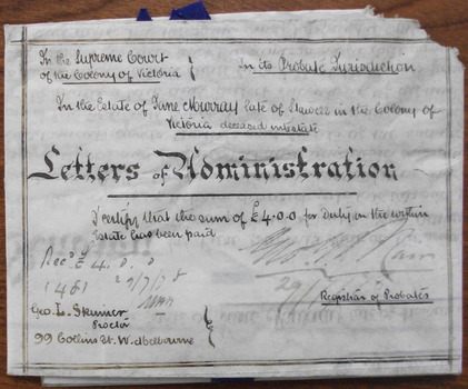 Letters of Administration Jane Murray