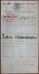 Mary J Irwin Letters of Administration 1874