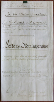 Margaret Lord Letters of Administration 1890