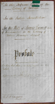 Tait Collection: James Evenett Probate 1898