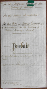 Tait Collection: James Evenett Probate 1898