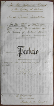 Tait Collection: William Cox Probate 1899