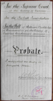 Tait Collection: William Bickle Probate 1900