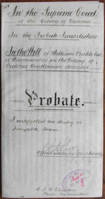 Tait Collection: William Bickle Probate 1900
