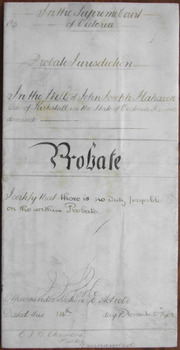 Tait Collection: John J Flahavin Probate 1903