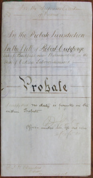 Tait Collection: Robert Cuppage Probate 1904