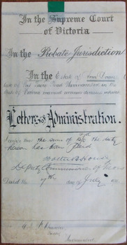 Tait Collection: Ann Doran Letters of Administration 1911