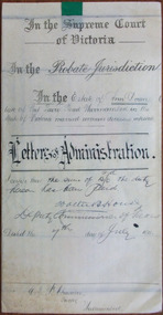 Tait Collection: Ann Doran Letters of Administration 1911