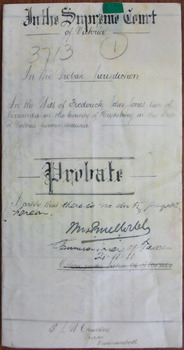 Tait Collection: Frederick J Jones Probate 1911