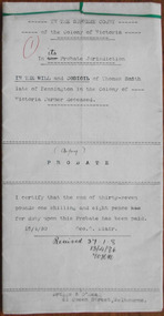 Document, Thomas Smith Probate 1880