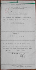 Document, Thomas Smith Probate 1880