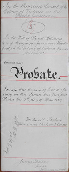 Tait Collection: David Williams Probate 1889