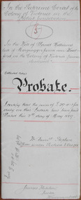 Tait Collection: David Williams Probate 1889