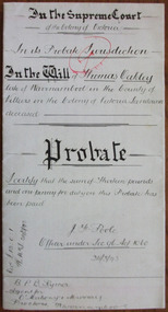 Tait Collection: Thomas Oakley Letters of Administration 1898