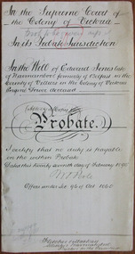 Document, Edward Jones Probate 1895, 1895 with additional material added in 1899 by the lawyer Ernest Chambers