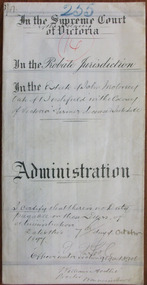 Tait Collection: John Moloney Letters of Administration 1897