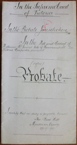 Document, William McJannet Probate 1898, 1898