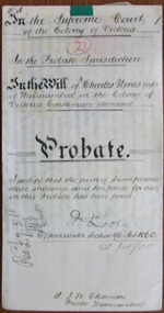 Tait Collection: Charles Wines Probate 1900