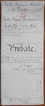 Tait Collection: Ann Wines Probate 1904