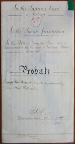 Tait Collection: Hannah Wines Probate 1900