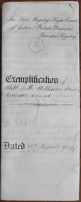 Tait Collection: William S Spencer Exemplification of Will 1893