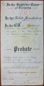 Document, Frederick W Gazzard Probate 1901, 1901