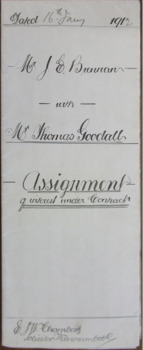Tait Collection: J E Brennan & Thomas Goodall Assignment of Interest 1912