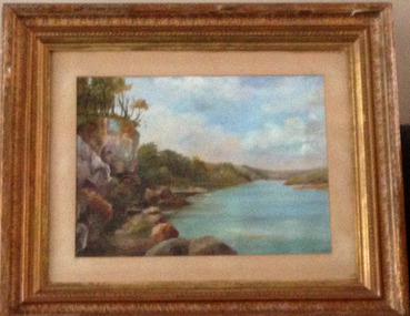 A painting of Clifton Banks on the Hopkins River at Warrnambool by Mary Norman.