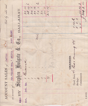 This is a document for Wilson & Anderson Jos Tilley 1916