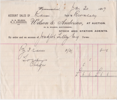 This is a document for Wilson & Anderson Jos Tilley