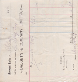 This is a Docket: Dalgety & Co Jos Tilley 1917