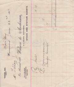 This is a Docket: Wilson & Anderson J Tilley 1917