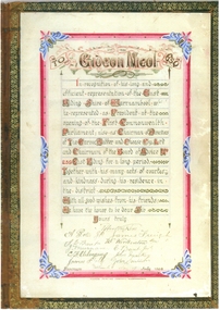 Document - Illuminated Address Gideon Nicol, 2014