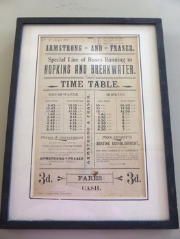 Poster Armstrong and Fraser timetable