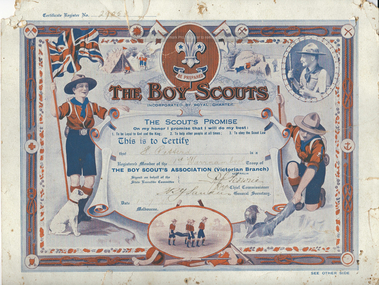 Boy Scouts certificate F Petterd