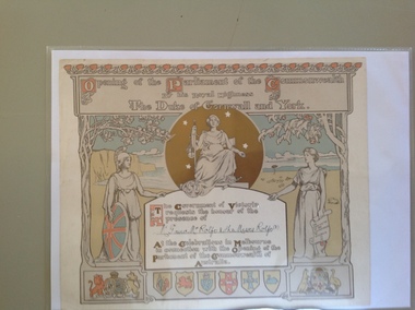 Certificate - Invitation to the opening of the Parliament of the Commonwealth of Australia, 1900