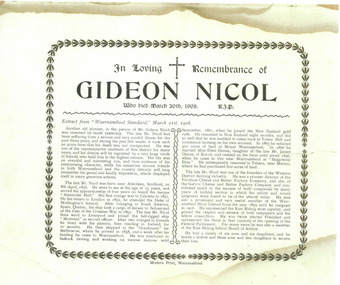 Obituary Gideon Nicol