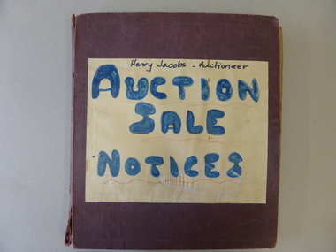 Book, Henry Jacobs Auctioneer: Auction Sale Notices, c1941