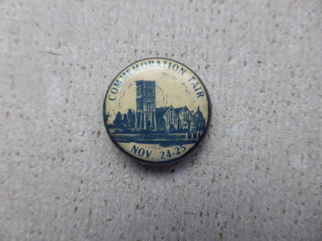 Badge from Christ Church Warrnambool Commemoration Fair Nov 24-25