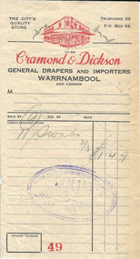 Document, Docket Cramond & Dickson, Mid 20th century
