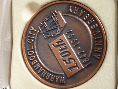 Limited edition medal produced for 150th Anniversary of the City of Warrnambool in 1997