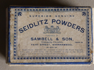 Box, Box of Seidlitz  powder, 1920s