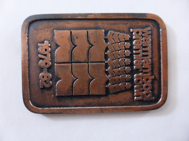 Badge, stickers, medal, Premier town items, 1982; 1991