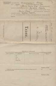 Document, Lease of Coomete by Mr J Kershaw to Augustus Bostock, 1894